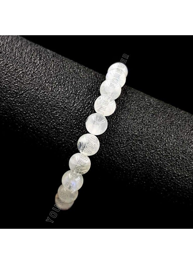 Young & Forever Young & Forever Gift Certified Reiki Crystal Semi Precious Gemstone Moonstone Bracelet for New Beginnings Healing Stone Stretch Bracelet for Men and Women - Image 4
