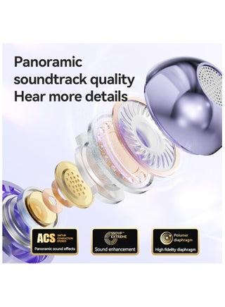 Open-back clip-on earphones, wireless Bluetooth sports earphones, wireless charging case with LED battery indicator, waterproof fitness earphones, running earphones (black). - view 3