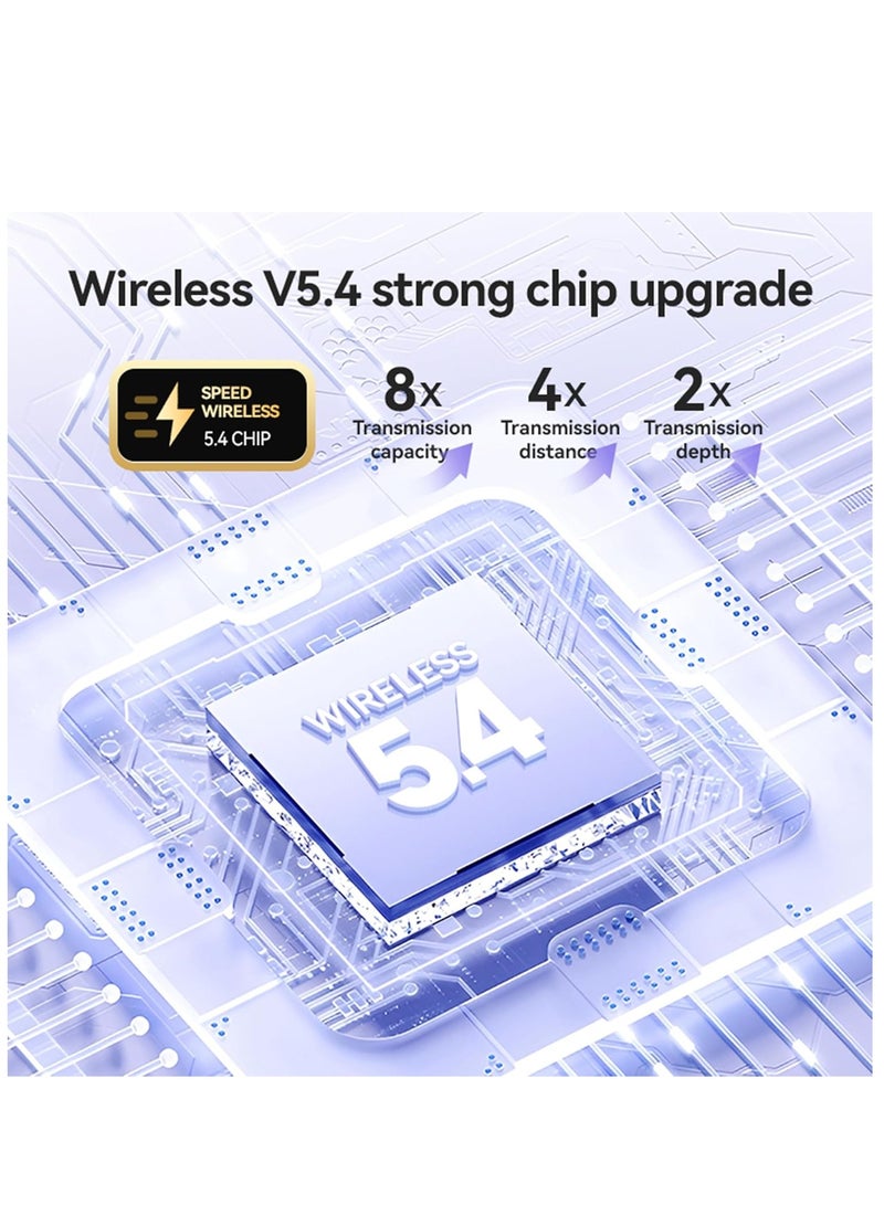 caijin Open-back clip-on earphones, wireless Bluetooth sports earphones, wireless charging case with LED battery indicator, waterproof fitness earphones, running earphones (black). - Image 5