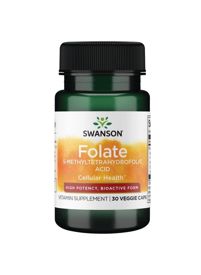 سوانسون حمض الفوليك (حمض 5-ميثيل تتراهيدروفوليك) 800 ميكروجرام 30 كبسولة نباتية