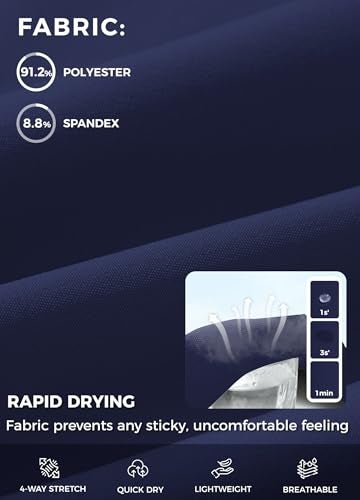 Willit شورتات رياضية نسائية بطول 7" للركض، شورتات طويلة للتمارين والمشي، سريعة الجفاف، عالية الخصر، مع جيب بسحاب، لون أزرق بحري، XXL - Image 4