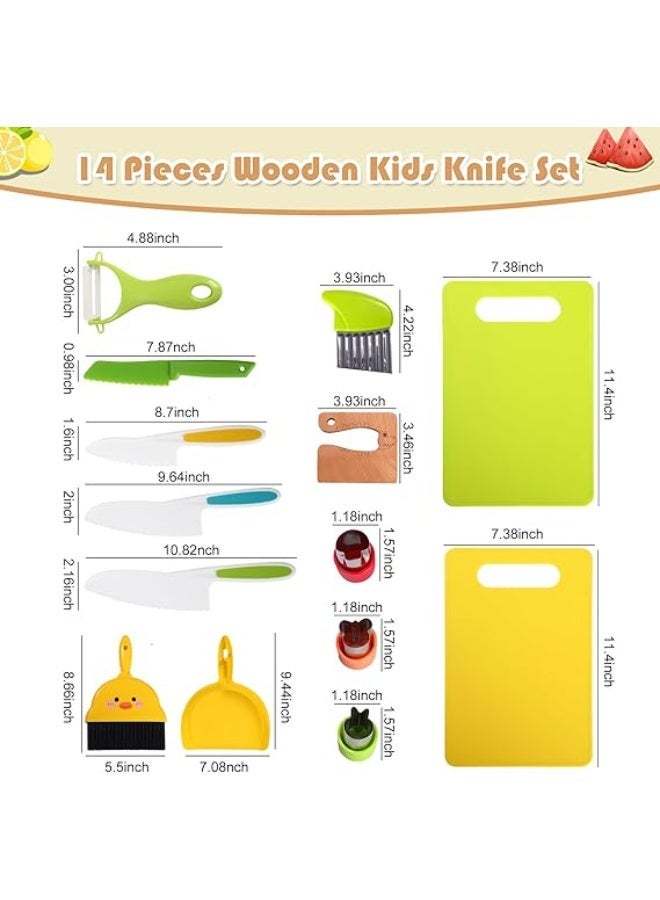 Salufo 14 PC Safe Knife Kid Toddler Kitchen Set for Real Cooking, Toddler Montessori Kitchen Tool Toy for Lillte Girl Boy Age 2-10, Gifts for 2 3 4 5 6 7 8 9 10 Year Old Girl Boy Birthday Christmas - Image 2