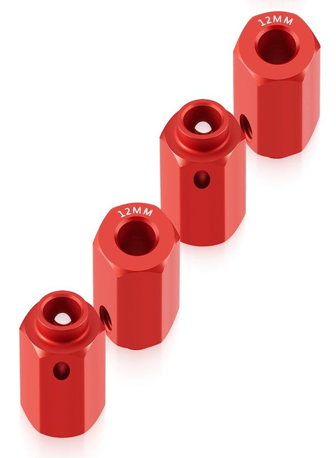RCLIONS 12mm Hex Wheel Hubs for Trx4 1/10 RC Model Crawler Car (Red) - Image 3