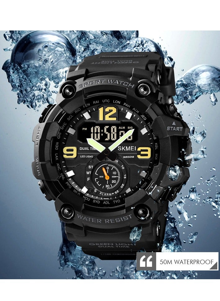 SKMEI Cool Men's Outdoor - Sports Watch - Large Dial Multifunction - Waterproof Digital Watch - Black  - Image 1