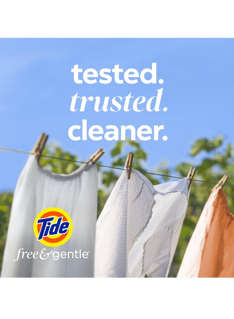 Tide Free & Gentle Liquid Laundry Detergent, ultra coldwater, 100 Loads, 3.63 L , Tide Laundry Detergent, Clean Laundry Detergent, Free of Dyes and Perfumes, Hypoallergenic Formula Gentle On Sensitive Skin - Image 3