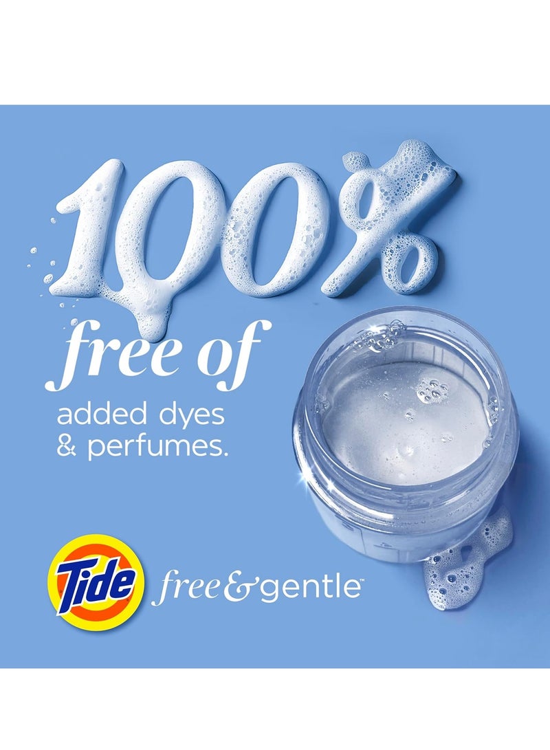 Tide Free & Gentle Liquid Laundry Detergent, ultra coldwater, 100 Loads, 3.63 L , Tide Laundry Detergent, Clean Laundry Detergent, Free of Dyes and Perfumes, Hypoallergenic Formula Gentle On Sensitive Skin - Image 2
