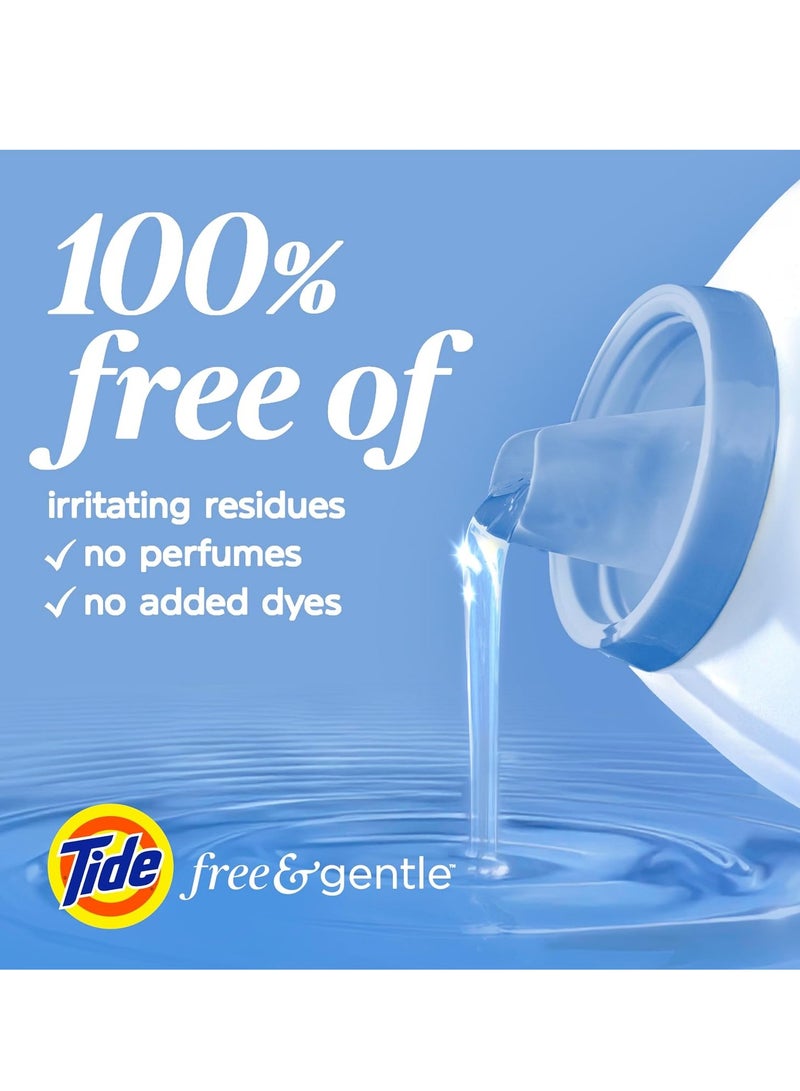 Tide Free & Gentle Liquid Laundry Detergent, ultra coldwater, 100 Loads, 3.63 L , Tide Laundry Detergent, Clean Laundry Detergent, Free of Dyes and Perfumes, Hypoallergenic Formula Gentle On Sensitive Skin - Image 5