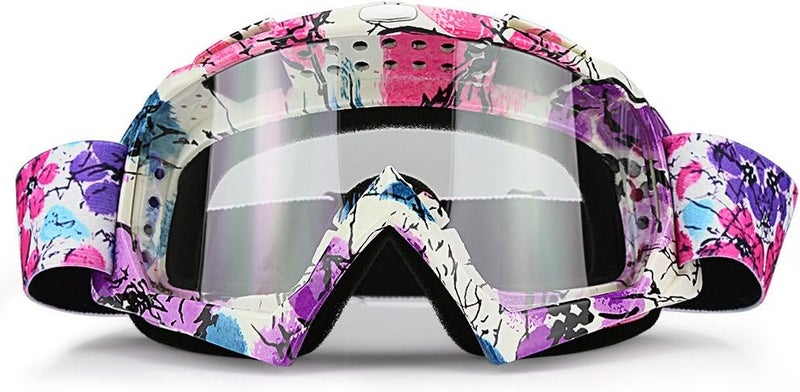 JAMIEWIN Clear Lens Dirt Bike Motorcycle Goggles ATV Racing Motocross Mx Goggle Glasses UV Protection for Men Women Youth Kids (Clear Lens) - Image 1