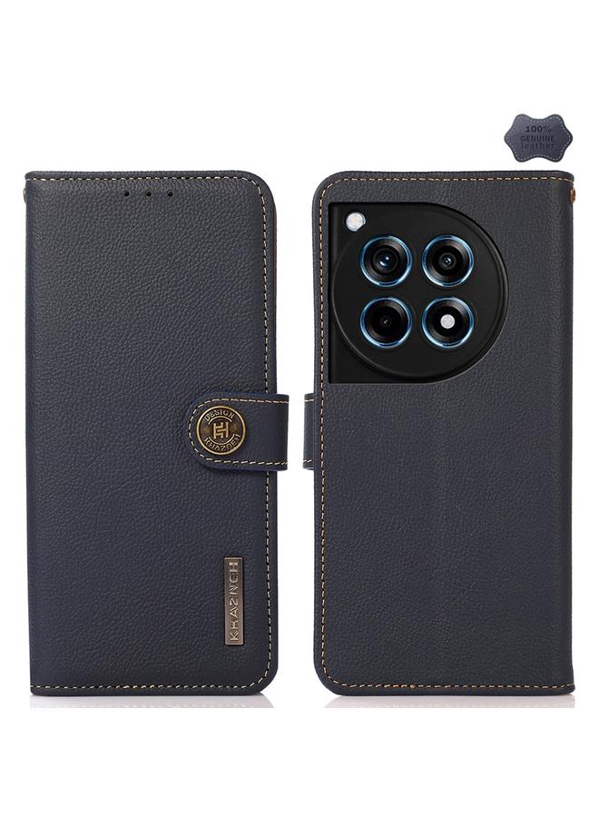 S-TOP Case For OnePlus 12R KHAZNEH Custer Genuine Leather RFID Phone Case - Image 1