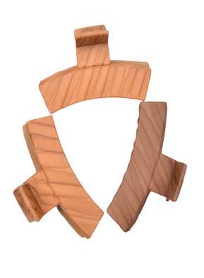 imioxo Woodencolour Daily use Stylish Hair Clutch/Claws/Clips for Girls and Women Combo of 3 Pieces(im_W13) - Image 2
