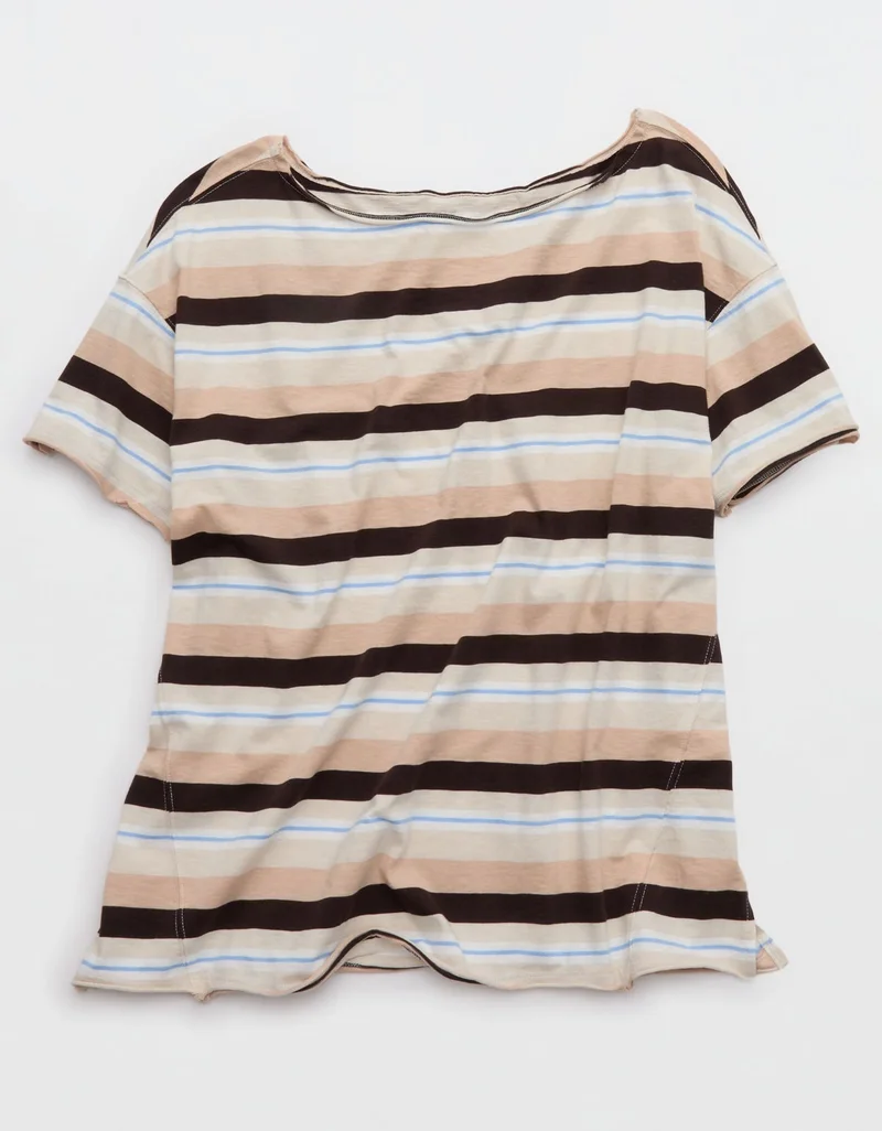 Aerie  Aerie Off The Shoulder Oversized Boyfriend T-Shirt for Women | Best Price UAE