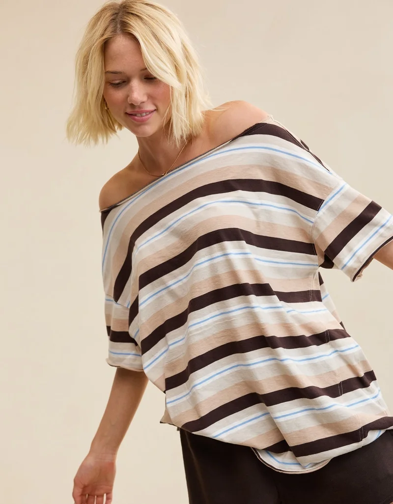 Aerie Aerie Off The Shoulder Oversized Boyfriend T-Shirt