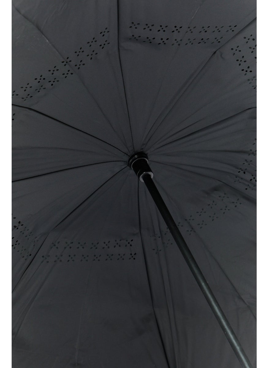 bebe - Brand Logo Auto Open Umbrella, Black - Image 1