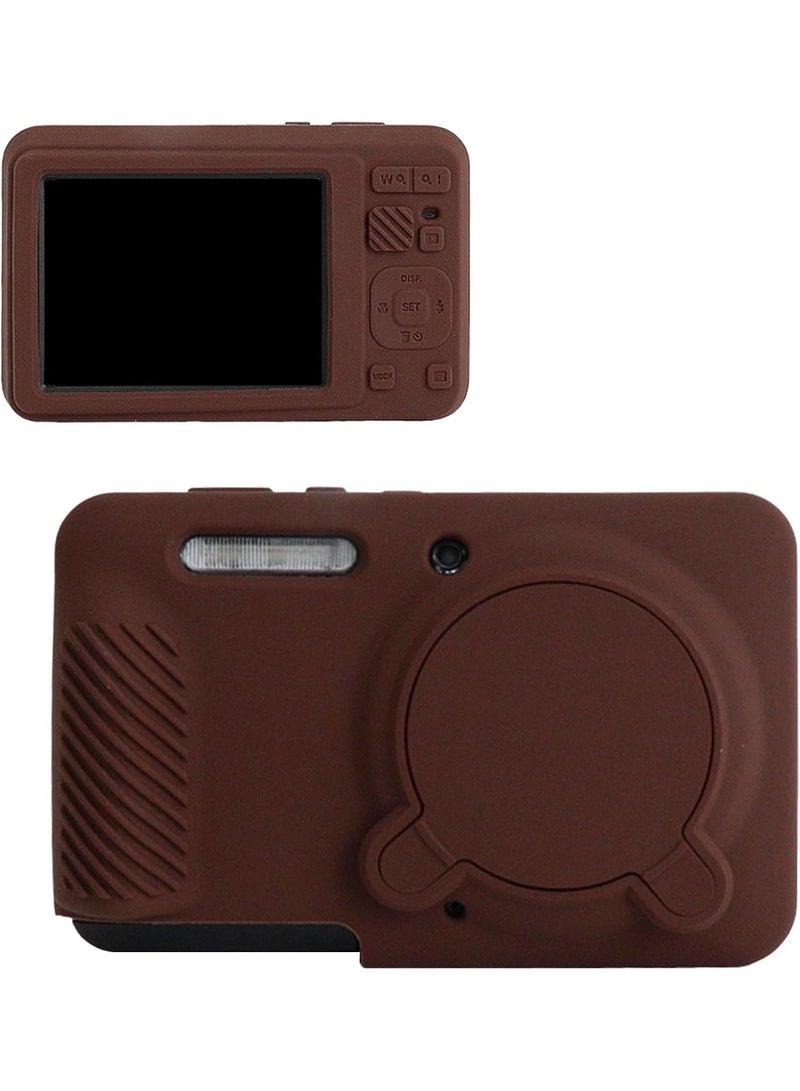 VKL Silicone Case for Kodak PIXPRO FZ55 Camera, Soft Silicone PIXPRO FZ55 Protective Cover - with Removable Lens Cover - Slim Fit & Anti-Scratch - Coffee - Image 1