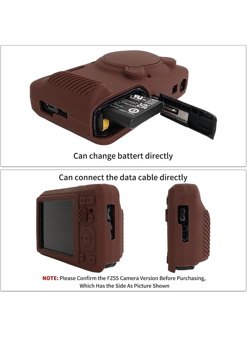 VKL Silicone Case for Kodak PIXPRO FZ55 Camera, Soft Silicone PIXPRO FZ55 Protective Cover - with Removable Lens Cover - Slim Fit & Anti-Scratch - Coffee - Image 5