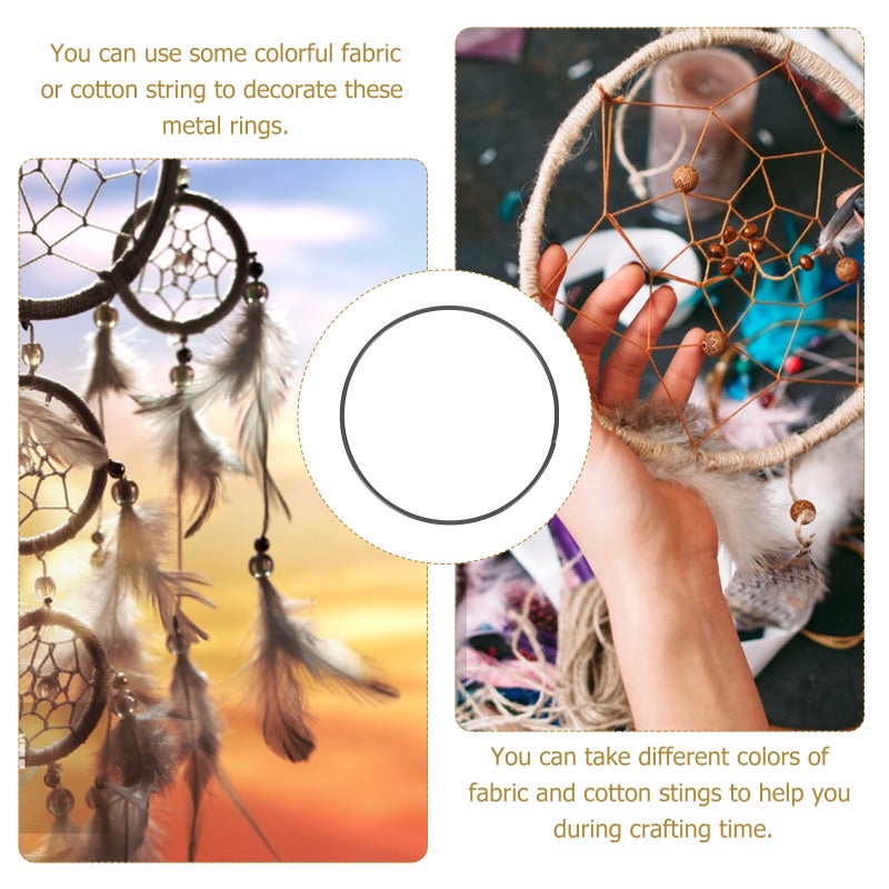 12 Pcs Macrame Hoops Metal DIY Craft Accessories - Image 3