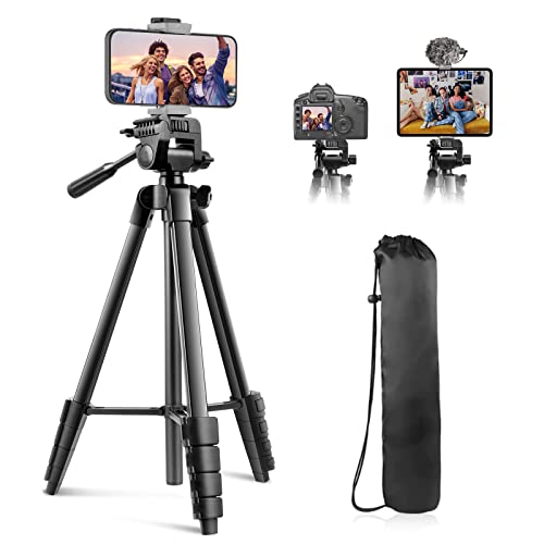 Sensyne 64" Camera Tripod Stand, Versatile Phone & iPad Tripod with Wireless Remote and 2-in-1 Phone Holder for Selfie/Video Recording/Photo/Live Stream/Vlog - Image 1
