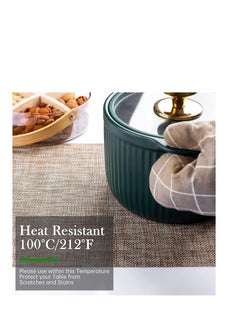 Y&D Placemats Set of 4 Heat Resistant Stain Anti-Water Non-Slip for Dining Table Washable Durable PVC Place Mats Weave Vinyl Table (Beige)  - Image 2