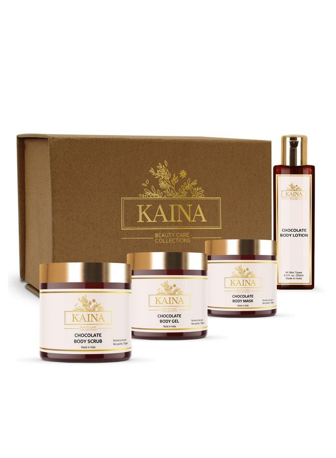 KAINA BEAUTY CARE COLLECTIONS Kaina Chocolate Body Polishing Kit ; Instant Date Ready Glow ; Dead Skin Cell Removal Deep Moisturizing ; Body Scrub Body Gel Body Lotion Body Mask ; Deep Skin Hydration Kit ; Unisex  - Image 1