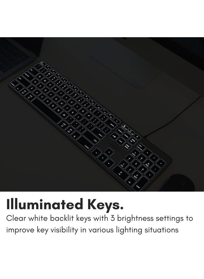 MACALLY Wired Keyboard for Mac with USB Hub (2X USB-A / 1x USB-C) - Compatible Backlit Apple Keyboard with Dual Interface - Auto OS Detection for Mac, MacBook Pro/Air, iMac, PC, Android, iPad, iOS - Image 5