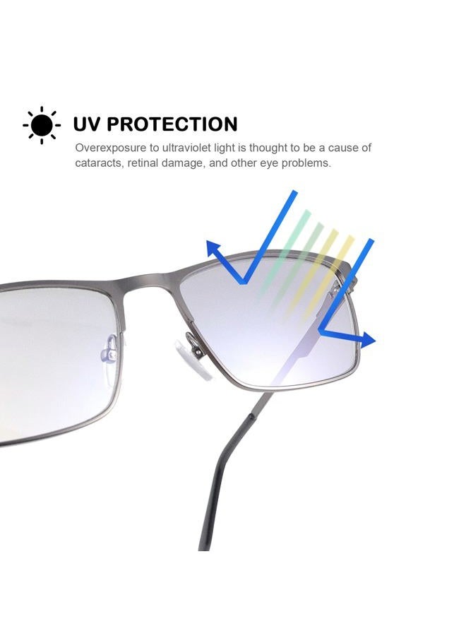 YIMI Mens Blue Light Glasses Men Computer Gaming BlueLight Blocking Glasses Metal Anti Eyestrain Clear Lens Eye Protection (Everyday Protection) - Image 5