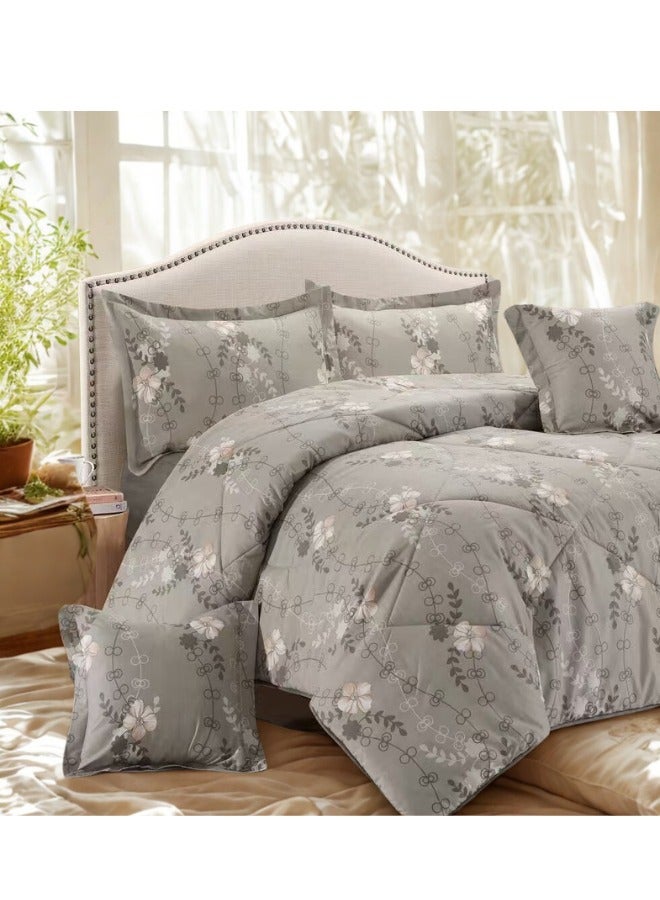 بلو سكاي مفرش سرير نفر من المايكروفايبر بنسبة 100% ، غطاء سرير بتصميم هندسي، قابل للاستخدام على الوجهين، طقم من 4 قطع، مقاس 230X170 سم - Image 4