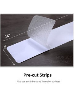 Y&D 24Inx4In Clear Stair Treads Non Slip pad for Wooden Steps 15 Pack, Anti Grips Wood Floors, Indoor no trace Skid Tape Kids Elders and Pets, reusable  - Image 5