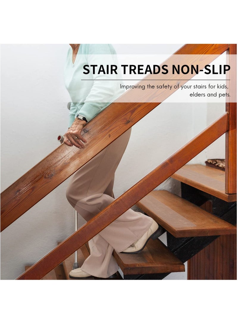 Y&D 24Inx4In Clear Stair Treads Non Slip pad for Wooden Steps 15 Pack, Anti Grips Wood Floors, Indoor no trace Skid Tape Kids Elders and Pets, reusable  - Image 3