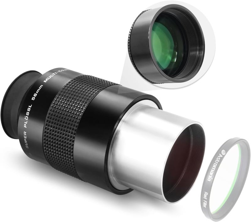 Astromania Super Plossl Eyepiece 2 Inch - Telescope Eyepiece 56mm Fully Multi-Coated Optics 52 Degree Wide Field 4-Element Design, High Eye Relief for Astronomy Telescope Included 2 Inch Filter Thread - Image 1