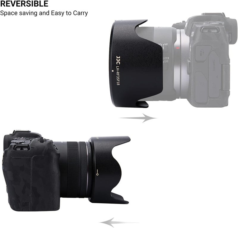 JJC غطاء عدسة زهرة التوليب لـ RF 35mm F1.8 ماكرو IS STM على كاميرا EOS R6 R5 RP R، ظل عدسة قابل للعكس، متوافق مع فلاتر 52mm وغطاء عدسة 52mm - Image 4