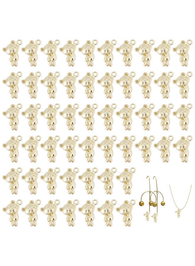 CHGCRAFT 60pcs 0.57inch Golden Bear Charm Pendant Rack Plating Bear Pendants for Bracelet Necklace Earrings Jewelry Making - Image 1