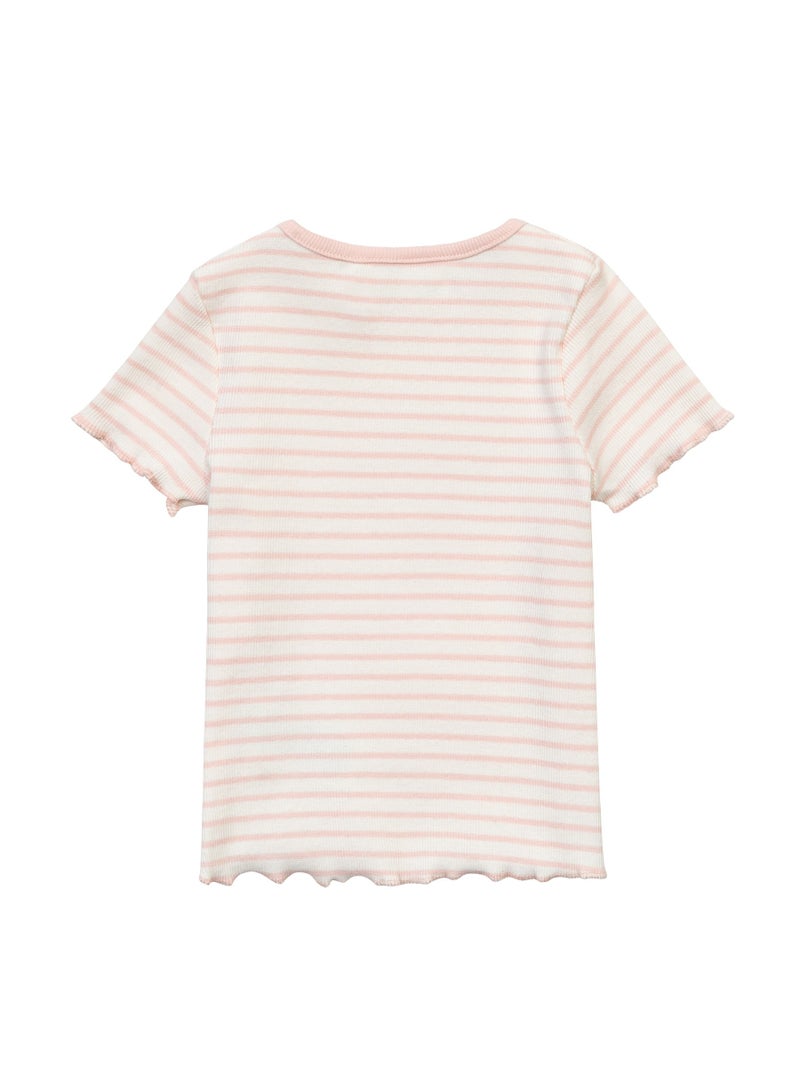 مينوتي تيشيرت بناتي مضلع بأكمام قصيرة - Image 2