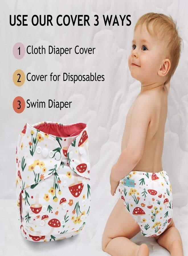 ALVABABY ألفابابي 6 قطع أغطية حفاضات قماش للأطفال مع حقيبة مبللة واحدة، حفاضات سباحة، غلاف حفاضات قماش للبنات والأولاد - Image 4