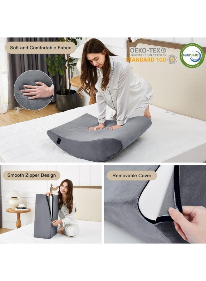 جورفنت مجموعة وسائد إسفينية طبية للسرير مكونة من 4 قطع، وسادة إسفنجية لما بعد الجراحة، وسادة دعم مثلثة قابلة للتعديل، وسائد إسفينية من إسفنج الذاكرة، وسادة إسفينية قابلة للتعديل لتخفيف آلام الجسم والظهر والساق - Image 3