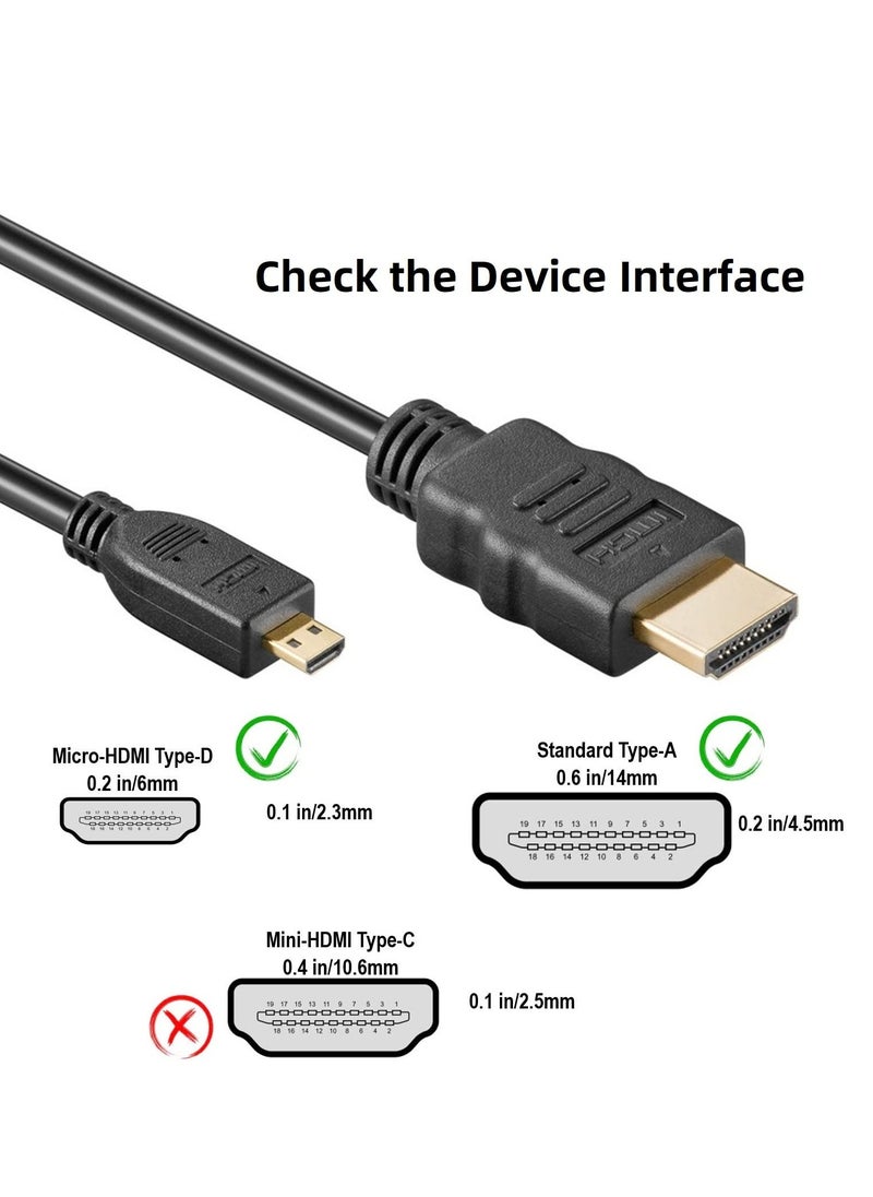 ماركة غير محددة micro-hdmi-to-hdmi كابل يدعم إيثرنت 3d 4K HDR و قوس 4K@60Hz غوبرو / كاميرا العمل / كاميرا 18Gbps 4.93 قدم / 15 متر  - Image 2