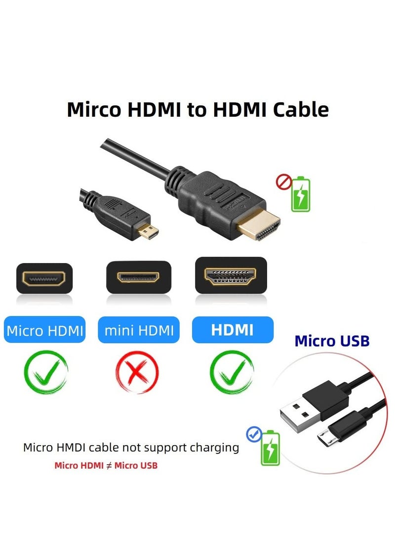 ماركة غير محددة micro-hdmi-to-hdmi كابل يدعم إيثرنت 3d 4K HDR و قوس 4K@60Hz غوبرو / كاميرا العمل / كاميرا 18Gbps 4.93 قدم / 15 متر  - Image 3