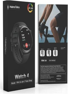 Haino Teko Haino Teko Germany  RW34 Watch 4 smart watch with 3 Pairs Strap (stainless steel + leather + silicone)  high-resolution AMOLED screen with IPS technology, and wireless charging feature  - Image 1