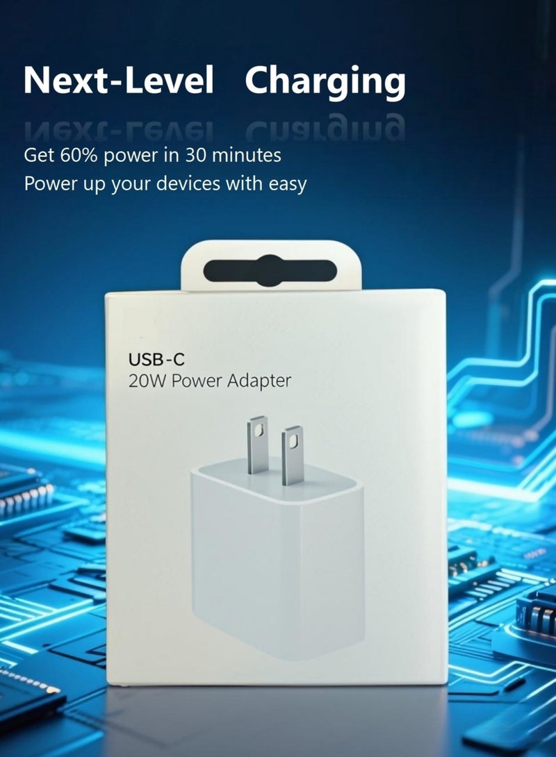 20W USB-C Fast Charger Adapter for iPhone, GaN Technology, AI Temperature Control, Compact Wall Charger Compatible with iPhone 16/15/14/13, iPad, AirPods, Galaxy, Pixel - Image 2