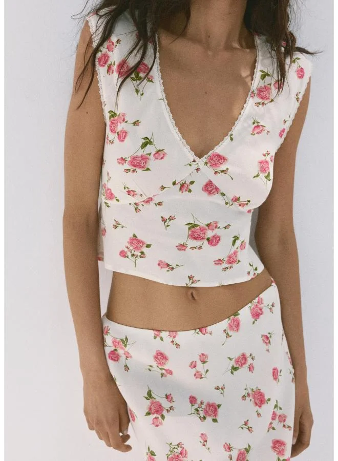 مانجو Floral Lace Blouse