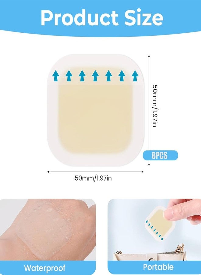 INOCEAN 8PCS 5x5 cm Hydrocolloid Bandage, Bed Sore Patch, Postoperative Recovery and Care Protection, Thick Foam Dressing Cushions Pressure and Protects Wounds, Silicone Gel Foam Dressing - Image 2