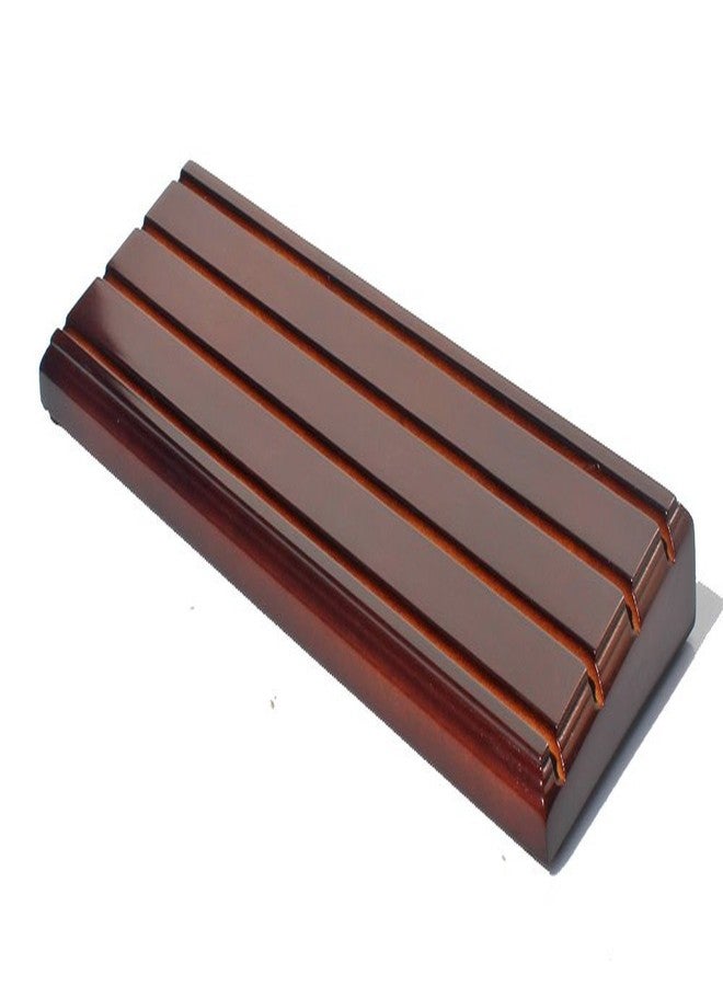 DisplayGifts Challenge Coin Display Stand 4 Row Wooden Holder Rack Case Holds 28 Coins Walnut Finish - Image 2