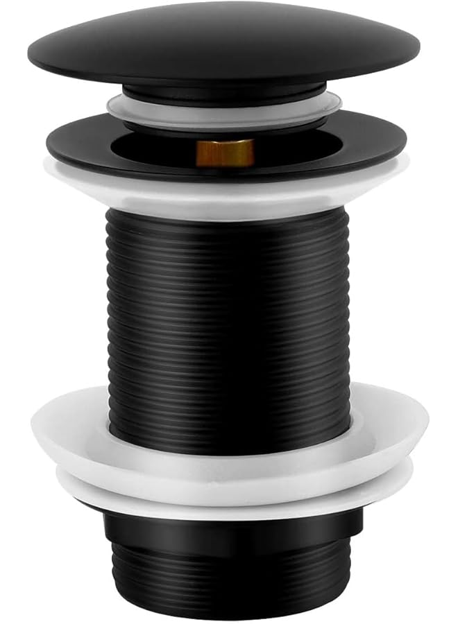 The Bros Bathtub Drain, Pop-up Drain, Black Universal Drain Fitting Valve Pop Up Drain Fitting Without Overflow for Sink/Washbasin Tool-free Installation - Image 1