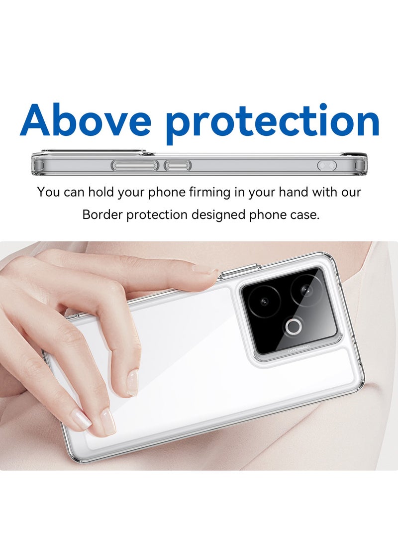 SanHu for realme GT 7 Case Cover, High Quality Hard Backplane Soft Border Pure and Bright Comfortable Feel Cell Phone Protective Case for realme GT 7, Clear - Image 4