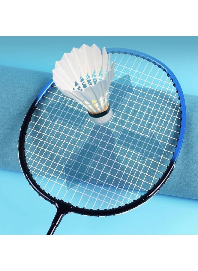 Professional badminton racket set - 2 pieces with carrying case and 6 high-quality plastic tennis shuttlecocks - multi-colored - Image 2