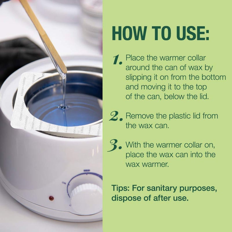 Clean + Easy Professional Deluxe Wax System - Standard Warmer Collars Prevent Drips for Mess-Free, Effortless Cleanup (50 Count) - Image 5