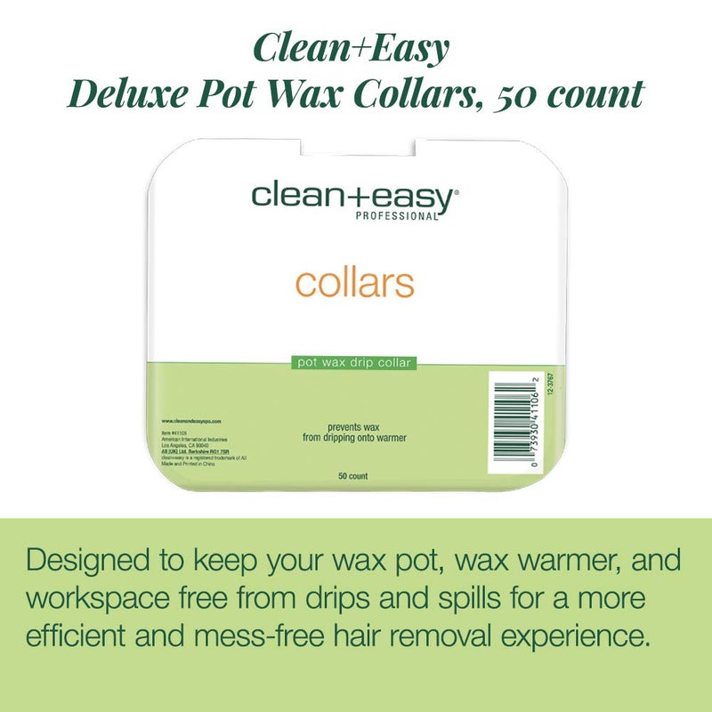 Clean + Easy Professional Deluxe Wax System - Standard Warmer Collars Prevent Drips for Mess-Free, Effortless Cleanup (50 Count) - Image 3