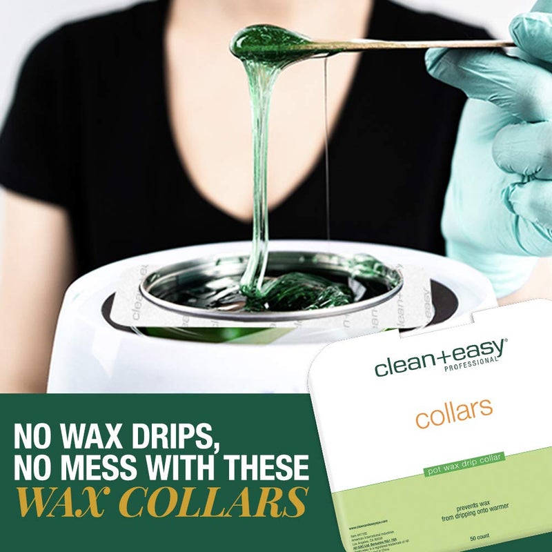 Clean + Easy Professional Deluxe Wax System - Standard Warmer Collars Prevent Drips for Mess-Free, Effortless Cleanup (50 Count) - Image 2