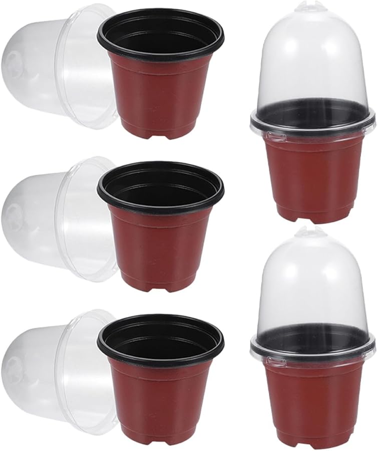 Luxshiny 5 Pack Seed Starter Kit With Humidity Domes Transparent Plastic Pots For Indoor Outdoor Gardening - Image 2