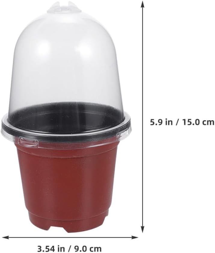 Luxshiny 5 Pack Seed Starter Kit With Humidity Domes Transparent Plastic Pots For Indoor Outdoor Gardening - Image 3
