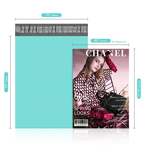 Fuxury Poly Mailers 10x13 Inch 100Pcs Shipping Bags for Clothing Embossed Dots Design Shipping Envelopes Waterproof Mailing Envelopes Self Seal Mailers Poly Bags Durable Package Bags Teal - Image 2